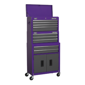 American PRO® Topchest & Rollcab Combination 6 Drawer - Purple/Grey