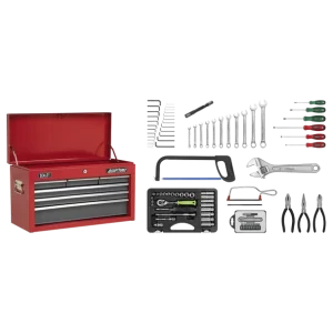 American PRO® Topchest 6 Drawer with 98pc Tool Kit - Red/Grey