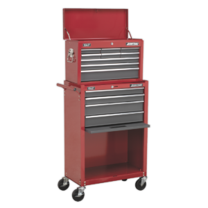 American Pro American PRO® Topchest & Rollcab Combination 13 Drawer - Red/Grey