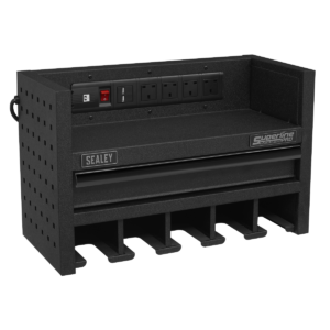 Superline PRO® Power Tool Storage Rack with Drawer & Power Bar