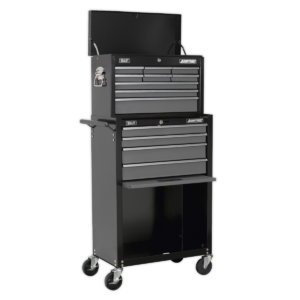 American PRO® Topchest & Rollcab Combination 13 Drawer - Black/Grey