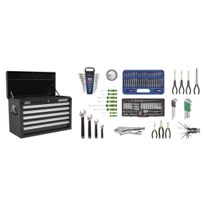 Superline PRO® Topchest 5 Drawer with 139pc Tool Kit - Black