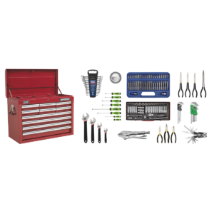Superline PRO® Topchest 10 Drawer with 139pc Tool Kit - Red