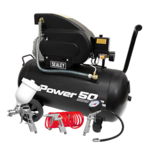 50L Direct Drive Air Compressor 2hp with 4pc Air Accessory Kit