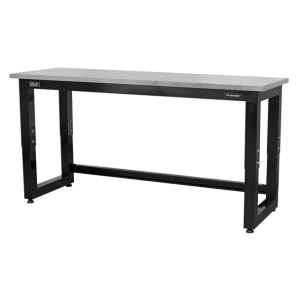 Premier™ Heavy-Duty Steel Adjustable Workbench with Stainless Steel Worktop 1830mm