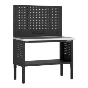 Superline PRO® Modular Workbench with Pegboard Back Panel Stainless Steel Worktop 1265mm