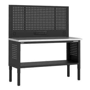 Superline PRO® Modular Workbench with Pegboard Back Panel Stainless Steel Worktop 1525mm