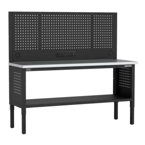 Superline PRO® Modular Workbench with Pegboard Back Panel Stainless Steel Worktop 1830mm