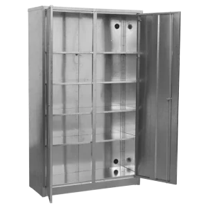 Extra-Wide Galvanized Steel Floor Cabinet with 4 Shelves