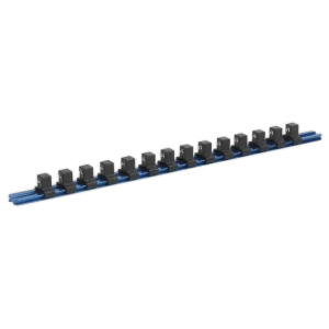 Premier Aluminium Socket Retaining Rail with 14 Clips 1/2"Sq Drive