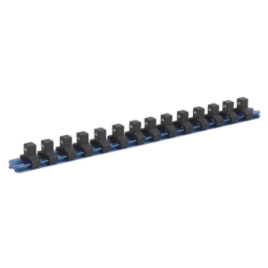 Premier Aluminium Socket Retaining Rail with 14 Clips 3/8"Sq Drive