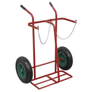 Double Gas Cylinder Trolley with Pneumatic Tyres