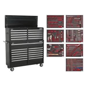 Superline PRO® Tool Chest Combination 23 Drawer with 446pc Tool Kit - Black