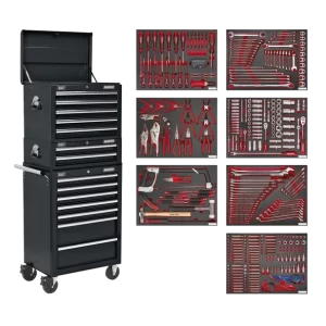 Superline PRO® Tool Chest Combination 14 Drawer with 446pc Tool Kit - Black