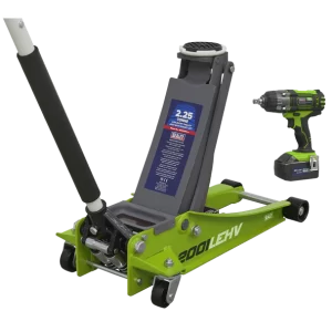 Trolley Jack & Cordless Impact Wrench Combo - Green