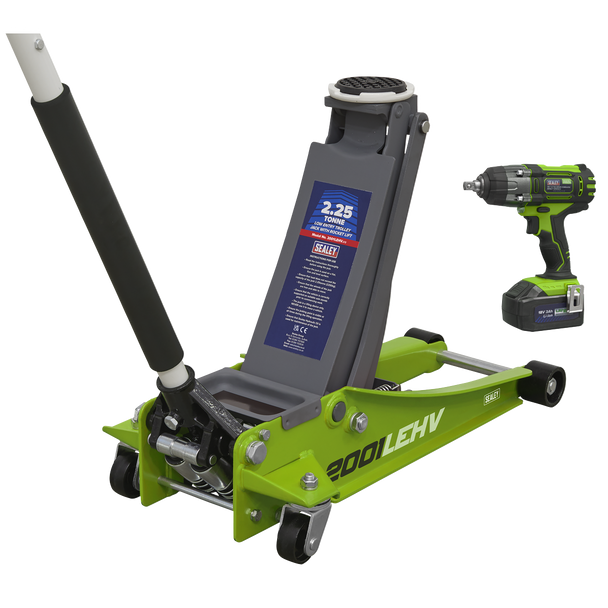 Trolley Jack & Cordless Impact Wrench Combo - Green