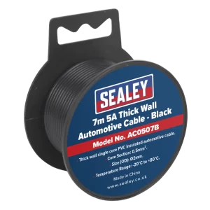 5A Thick Wall Automotive Cable 7m - Black
