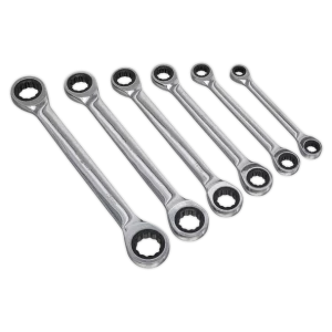 Siegen Double End Ratchet Ring Spanner Set 6pc