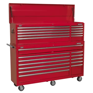 Topchest & Rollcab Combination 23 Drawer with Ball-Bearing Slides - Red